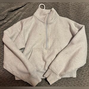 TNA Cozy Fleece Sweatshirt in Light Gray